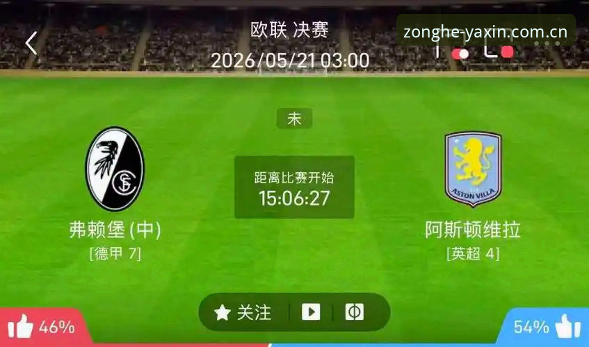 欧联杯决赛观赛体验完整指南：在亚新体育平台回顾维拉3-0弗赖堡的统治级表现